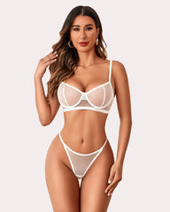3 Piece Fishnet Lingerie Set