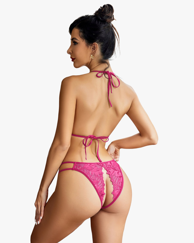 Bra and Panty Set Halter Lace 2 Piece Set