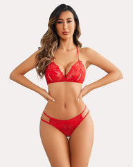 Bra and Panty Set Halter Lace 2 Piece Set