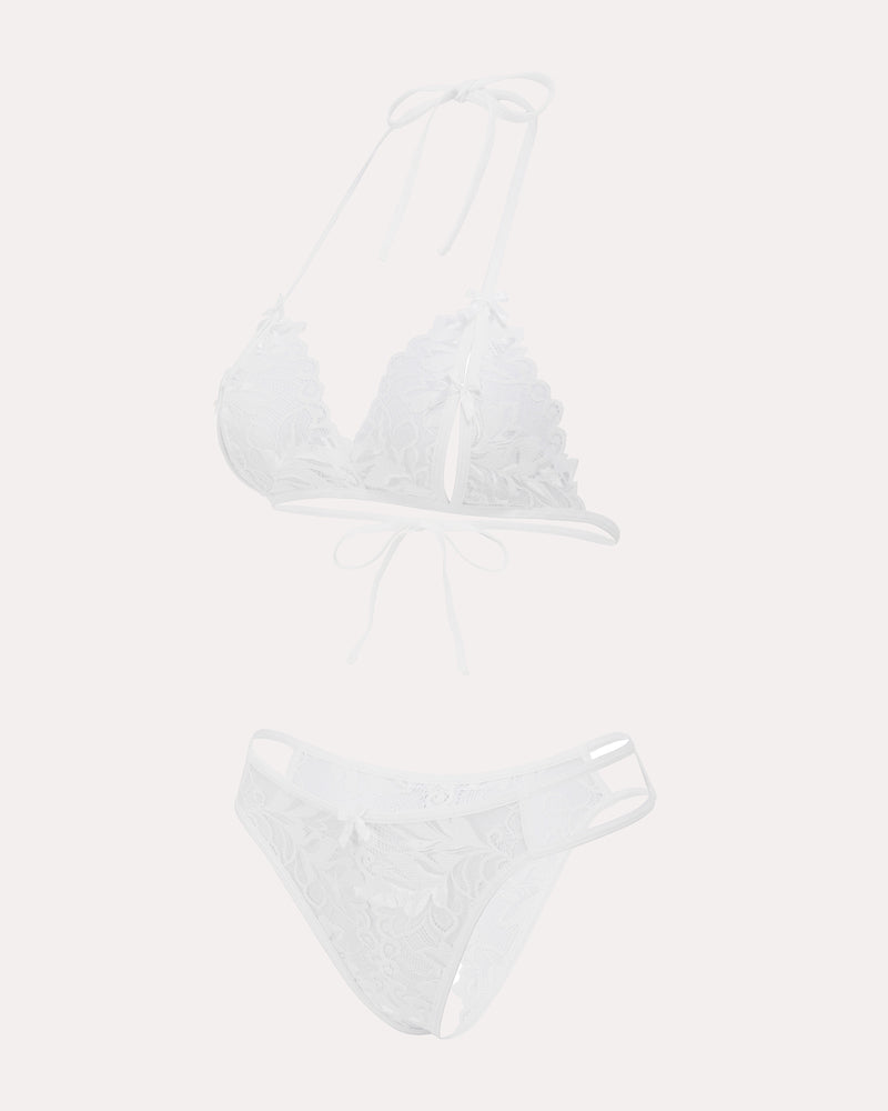 Bra and Panty Set Halter Lace 2 Piece Set