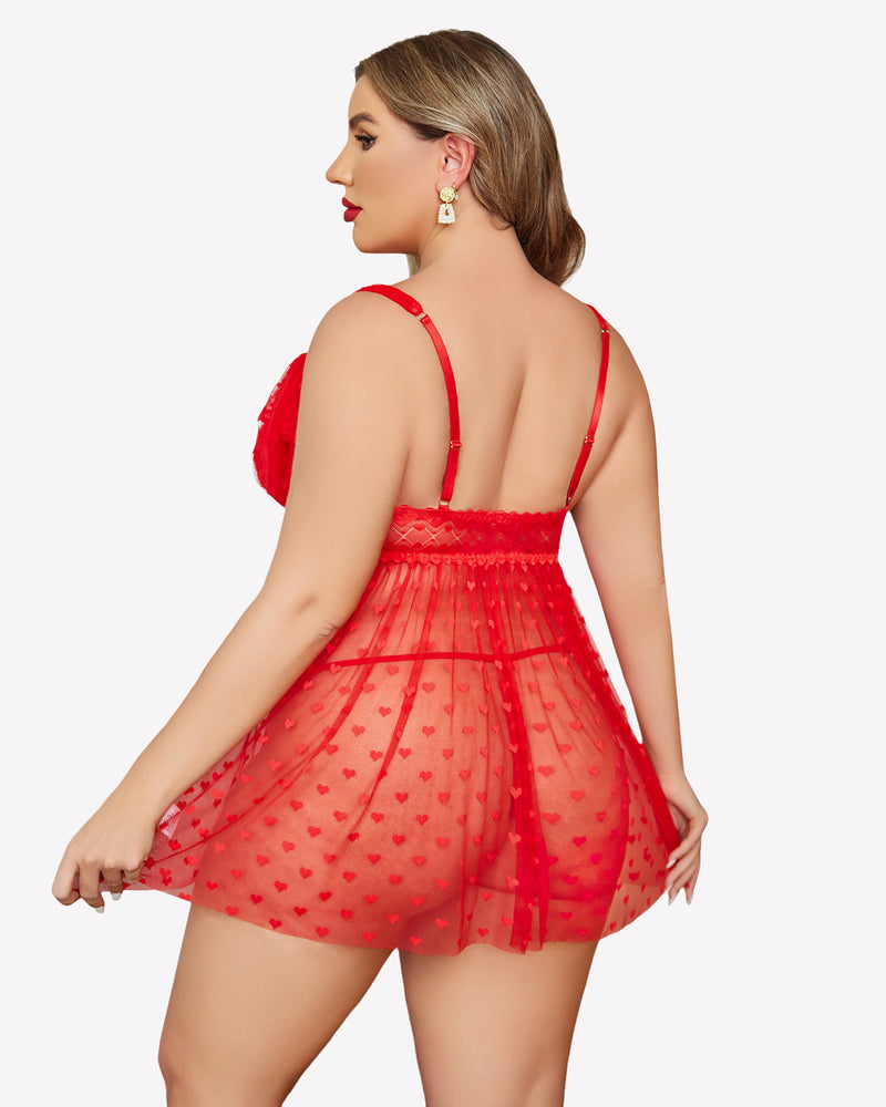 Plus Size Lace Sheer Nightie