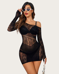 Mesh Hollow Out Fishnet Dress