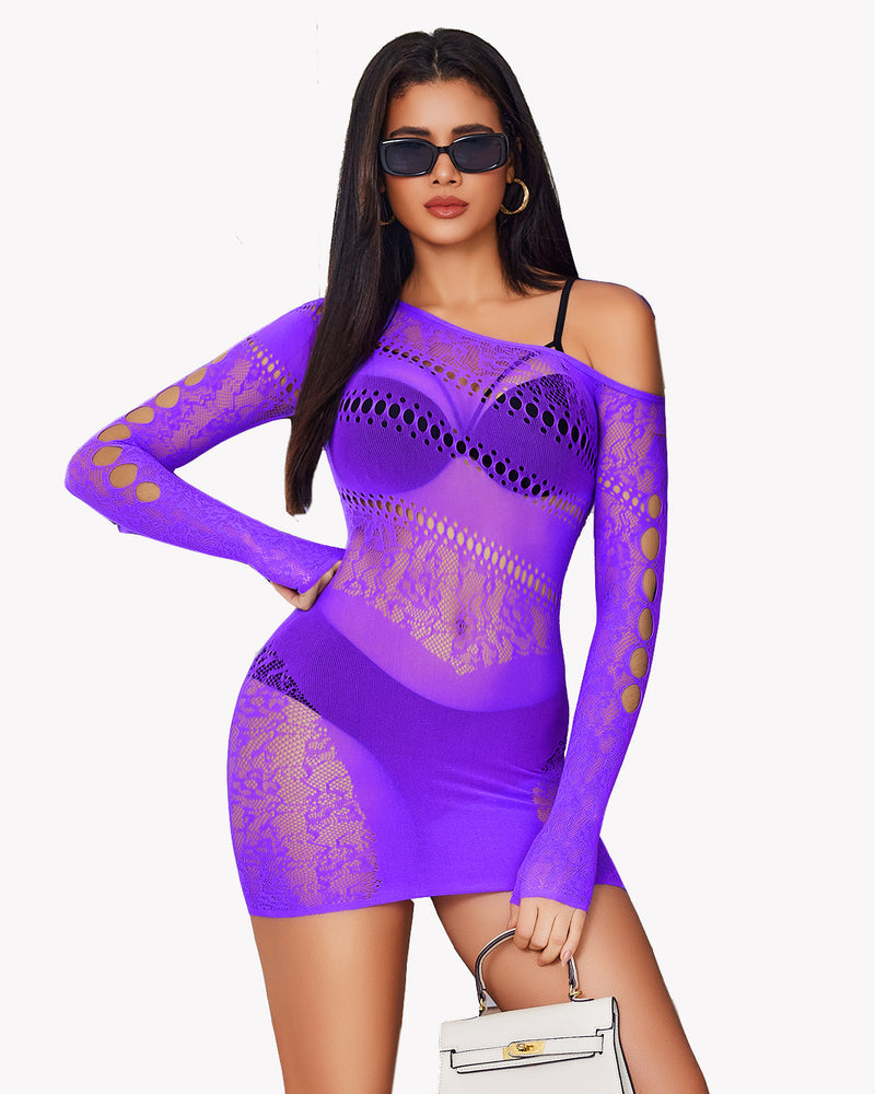 Mesh Hollow Out Fishnet Dress