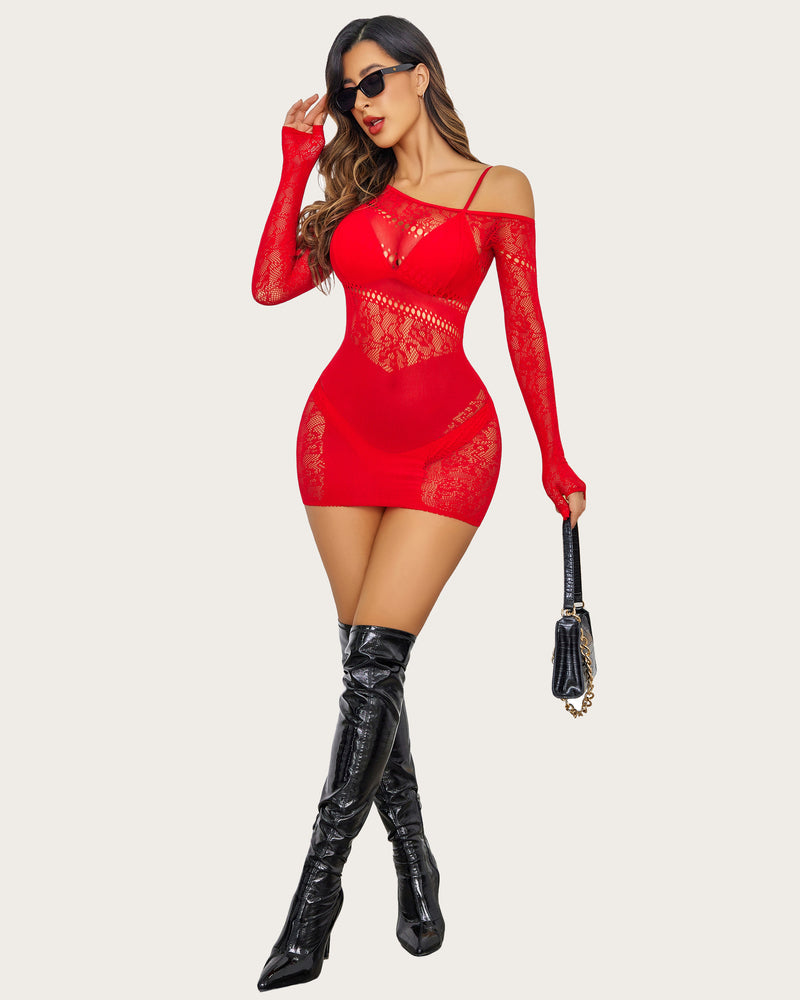 Mesh Hollow Out Fishnet Dress