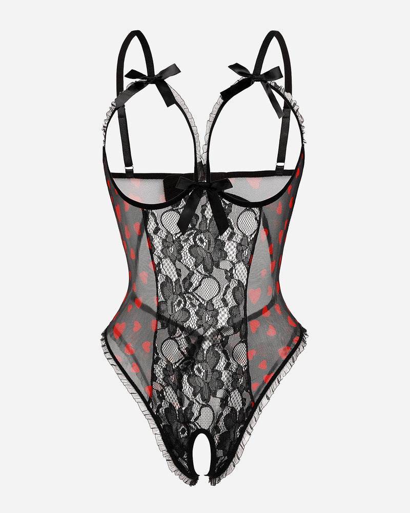 Lace Cut-out Cup Bodysuit
