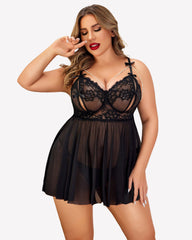 Plus Size Lace Babydoll Nighty