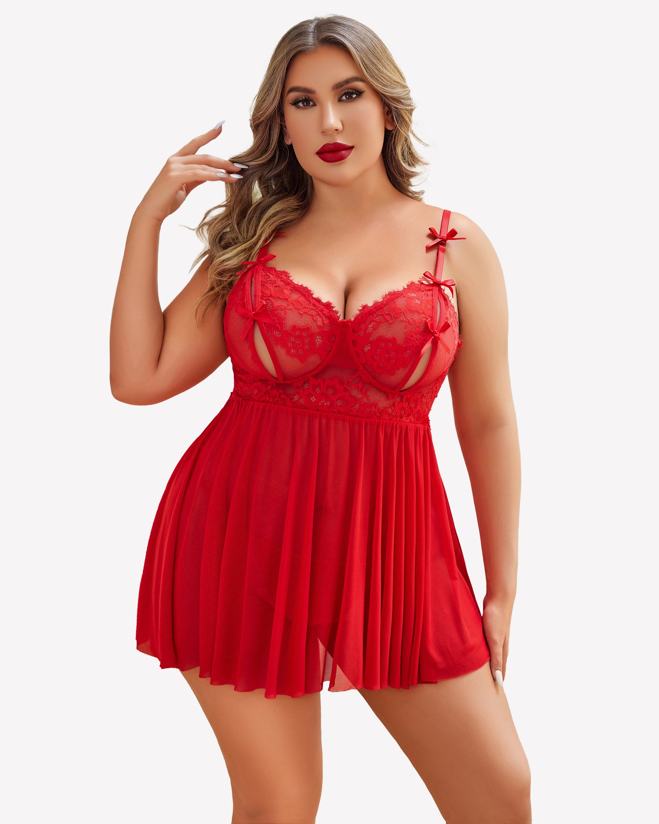 Plus Size Lace Babydoll Nighty