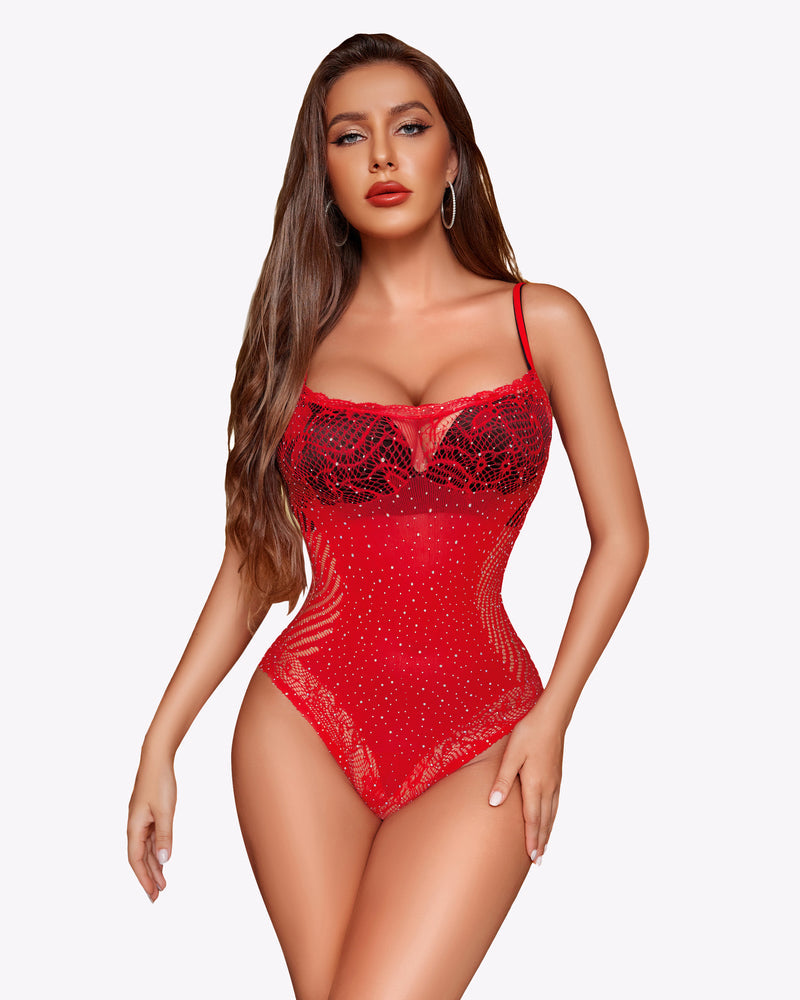 Fishnet Sparkle Rhinestone Bodysuit