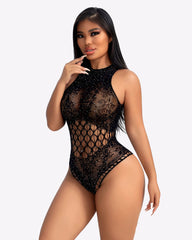 Sparkle Rhinestone Fishnet Bodysuit