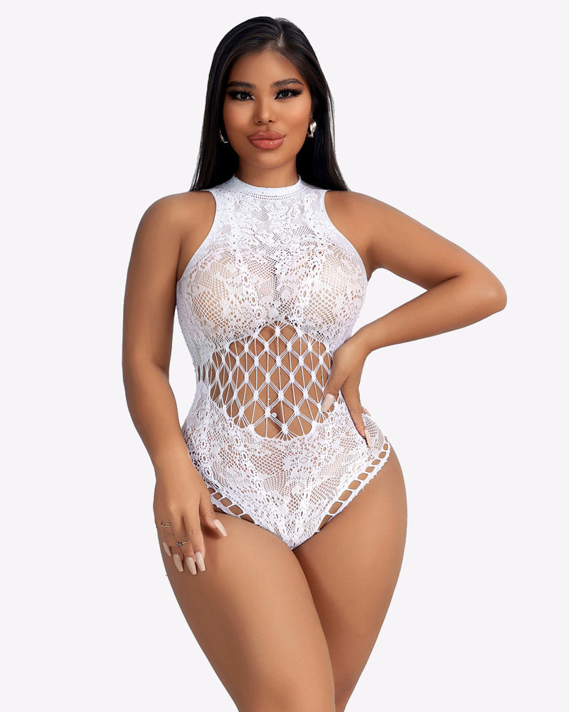 Sparkle Rhinestone Fishnet Bodysuit