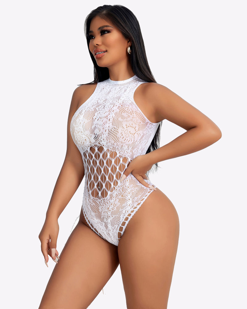 Sparkle Rhinestone Fishnet Bodysuit