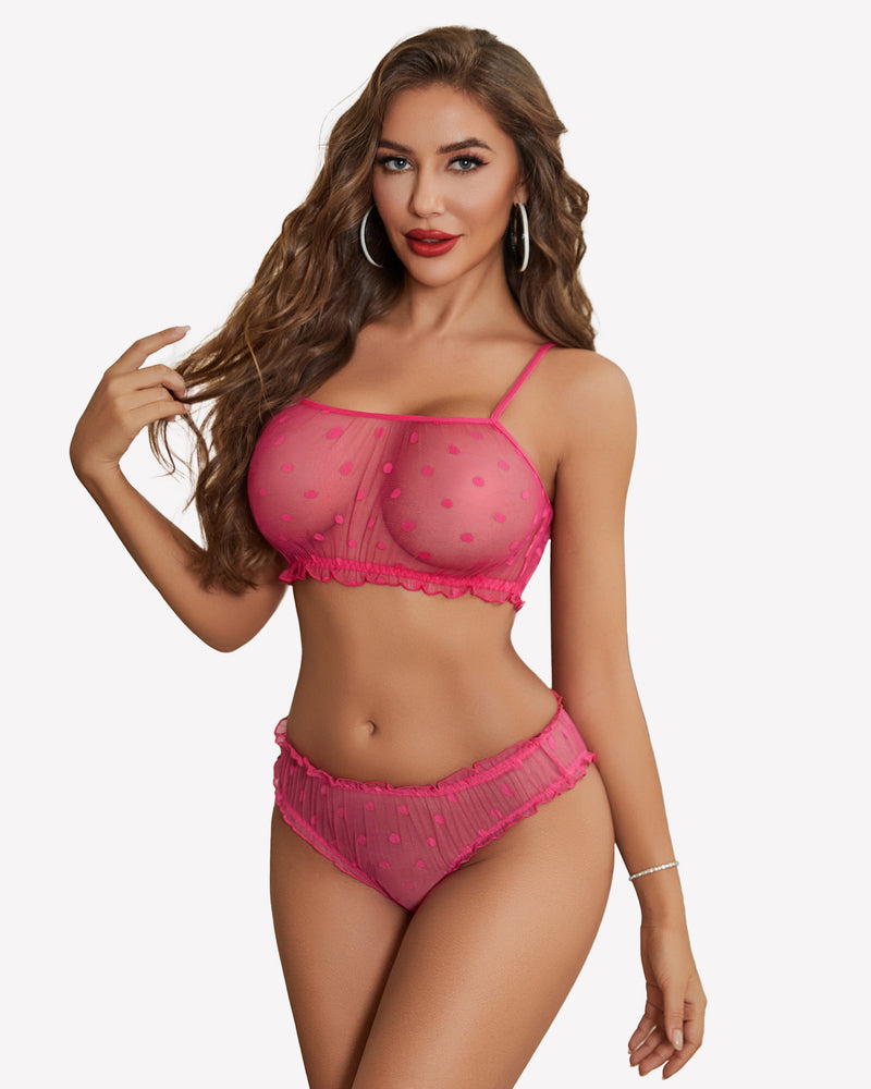 Mesh Lingerie Bra and Panty Set