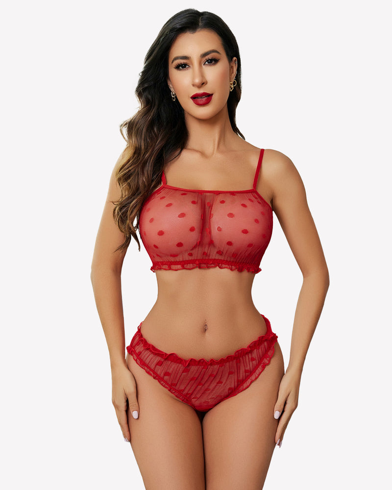 Mesh Lingerie Bra and Panty Set