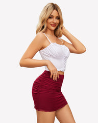 Ruched Bodycon Double Layer Club Skirt