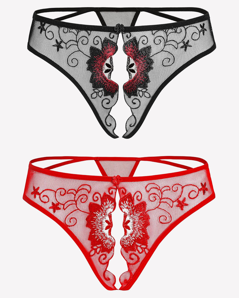 FBriefs Embroidered Thongs Panties