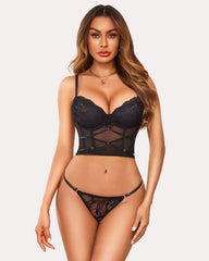 Tank Top Lace Corset with Thong