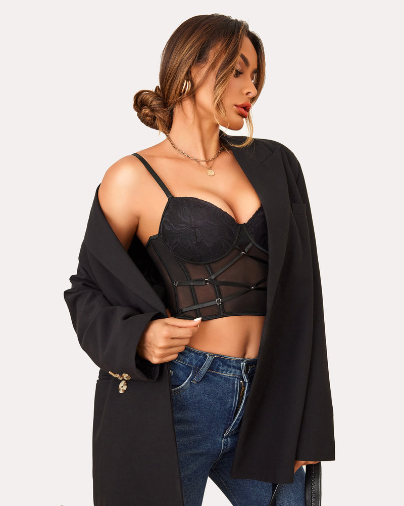 Tank Top Lace Corset with Thong