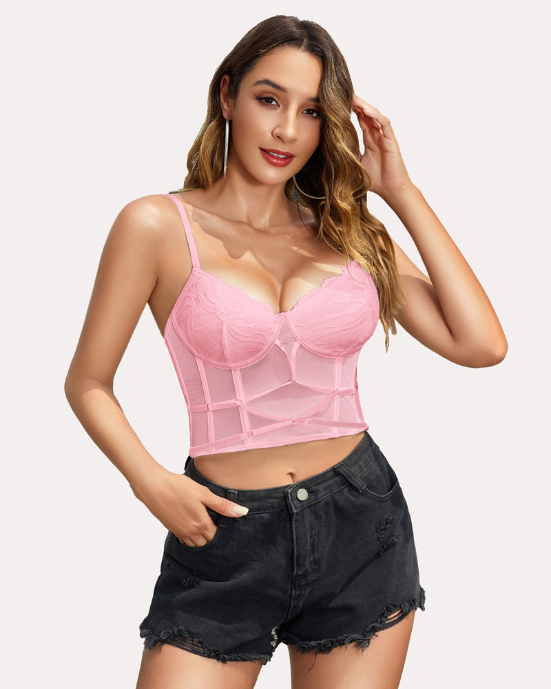 Tank Top Lace Corset with Thong