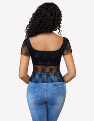 Lace Mesh Short Sleeve FShirt