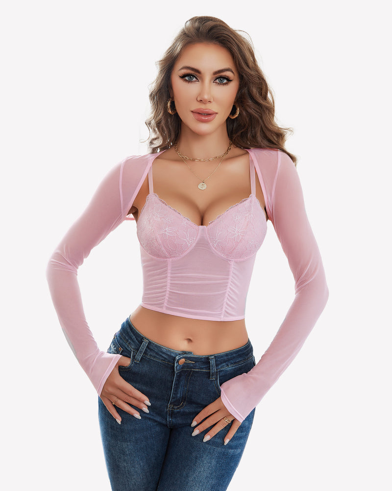 Mesh Crop Top 2 Pieces Sets