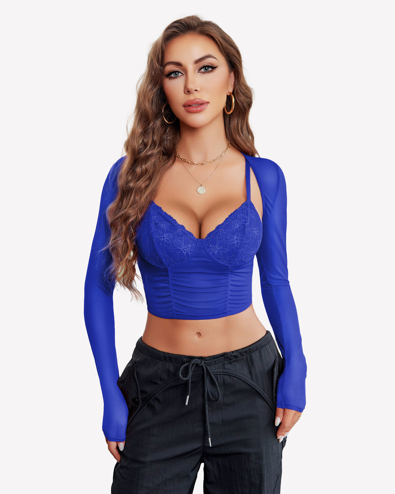 Mesh Crop Top 2 Pieces Sets