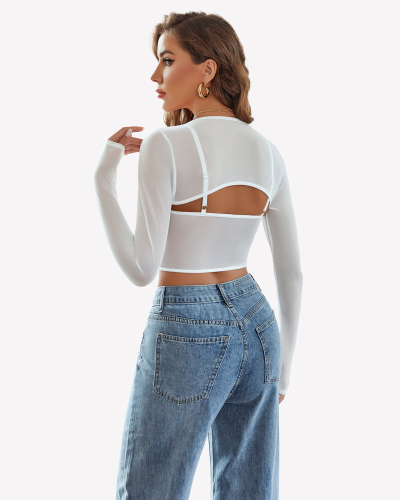 Mesh Crop Top 2 Pieces Sets