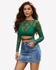 Mesh See Through Shirt with Bra