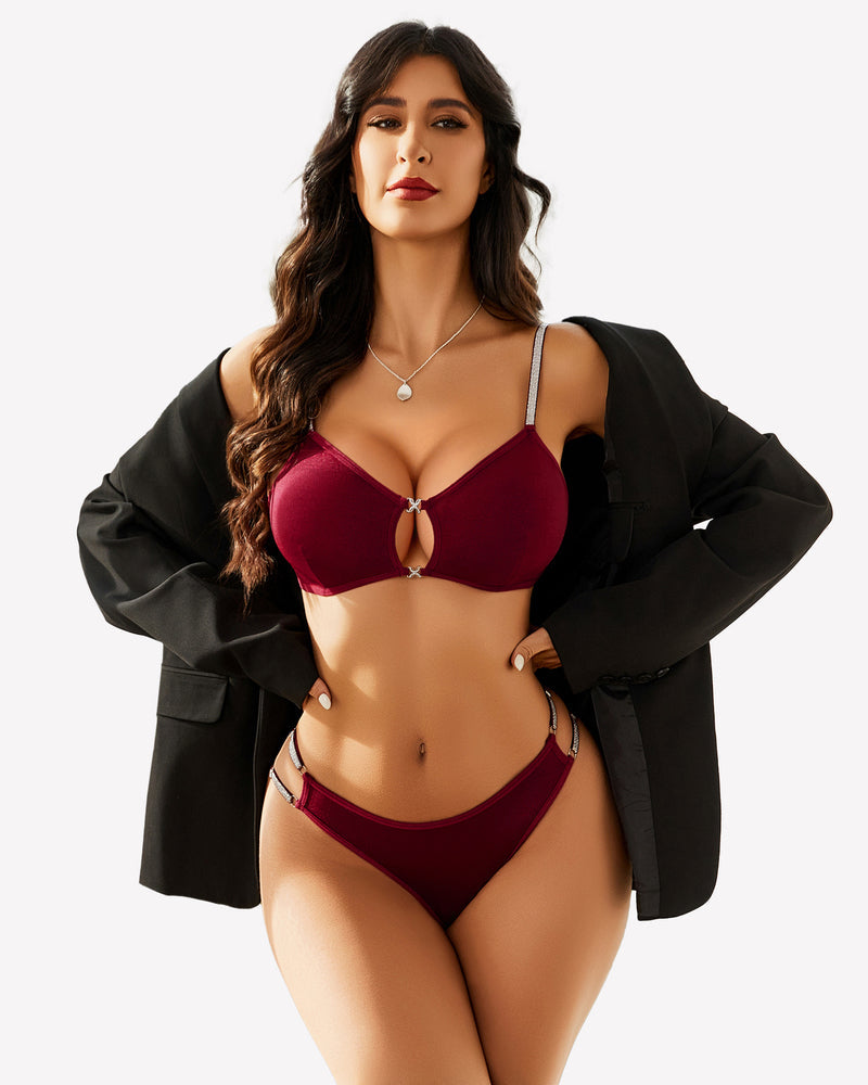 Push Up Cut Out Bra and Panty Set