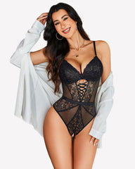Lace Mesh One Piece Teddy Lingerie