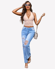 V Neck Halter Top Tank Tops