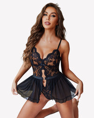 One Piece Teddy Deep V Babydoll