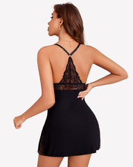 Lace Nightgown V Neck Soft Chemise