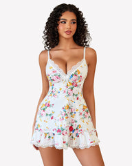 Lace V Neck Modal Babydoll Sleepwear