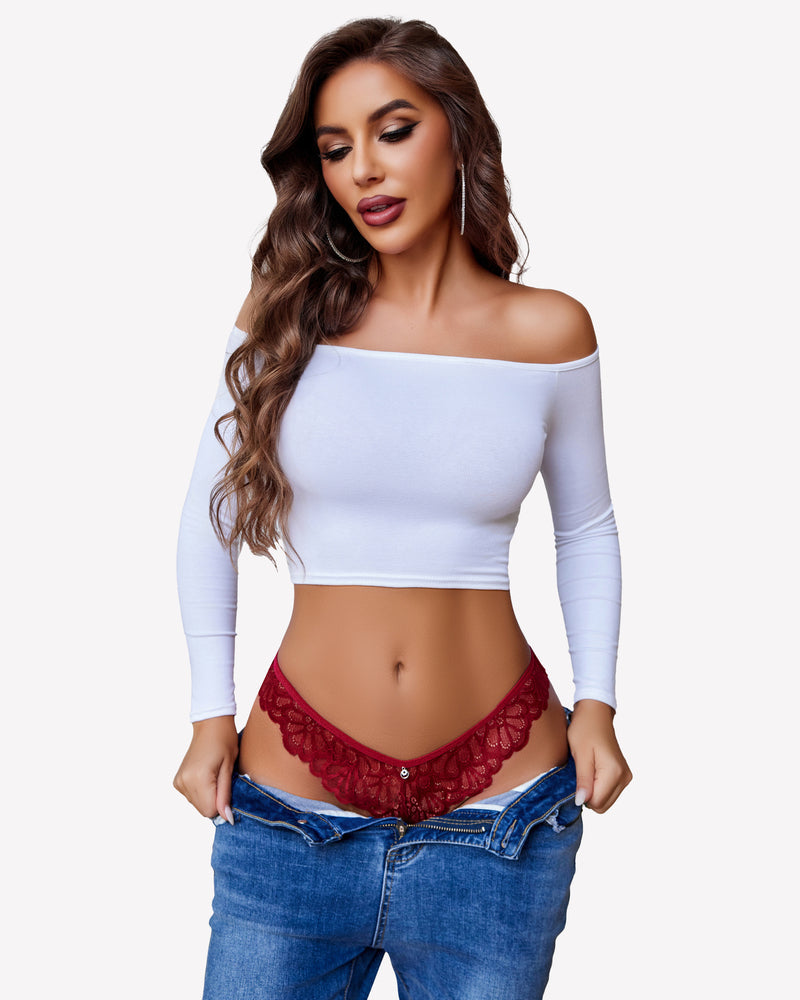 Lace Panties Criss Corss Thong Briefs