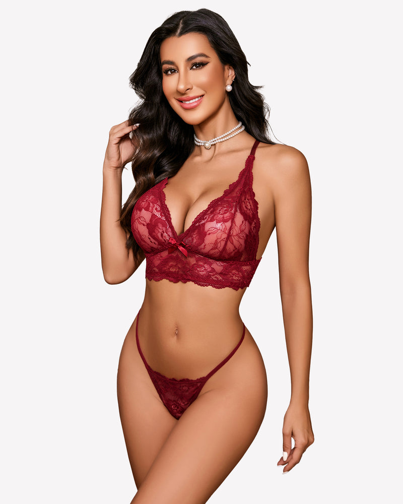 Lace Bralettes Set 2 Piece Bra and Panty Sets
