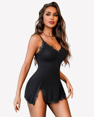 Soft Cotton Lace Trim Sleep Dress