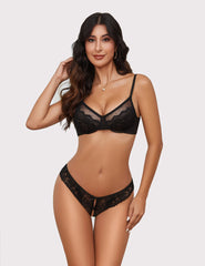 Lace Thongs Panties with Cute Bow
