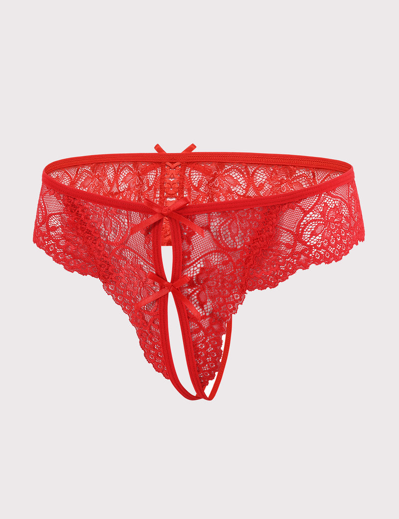Lace Thongs Panties with Cute Bow