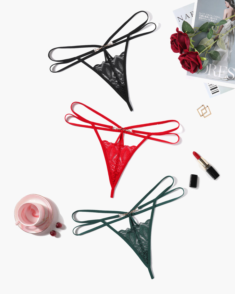 FLace Briefs Hollow Out Thong Panty