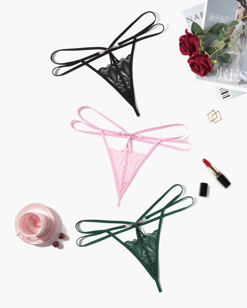 FLace Briefs Hollow Out Thong Panty