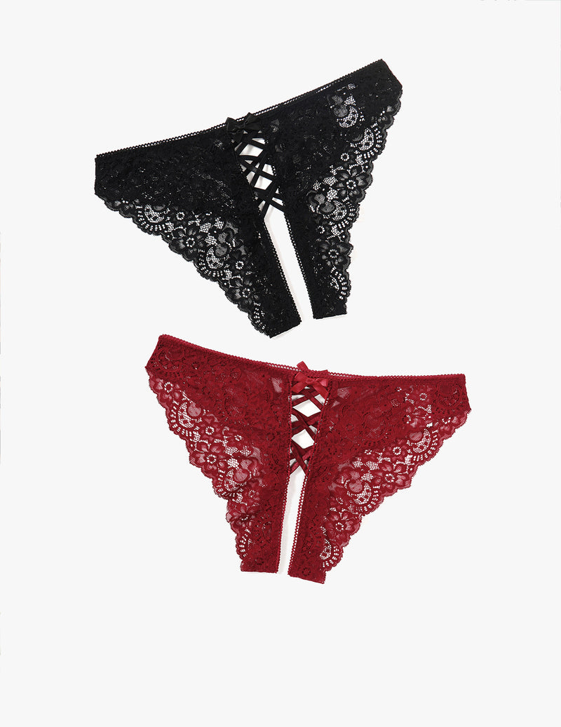 Criss Cross Lace Hipster Panty
