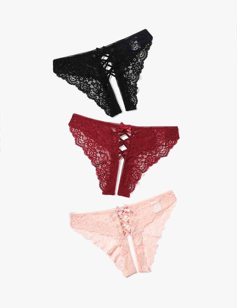 Criss Cross Lace Hipster Panty