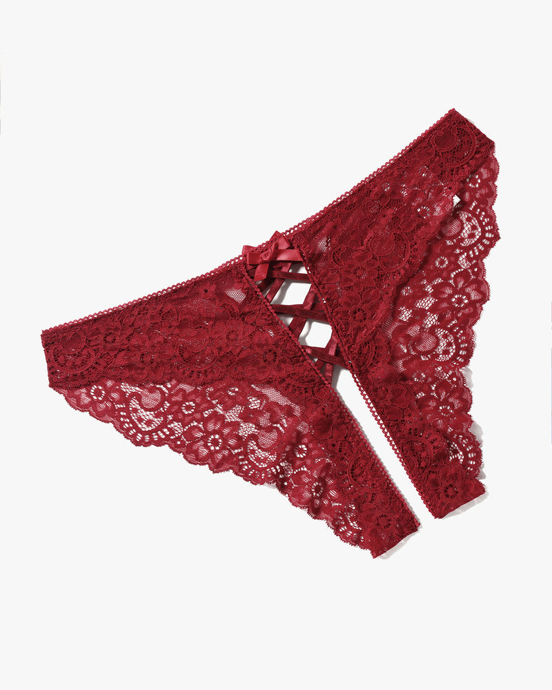 Criss Cross Lace Hipster Panty
