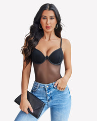 Mesh Garter Teddy with 1 Pair Oversleeves