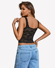 Lace Tops Mesh Crop Tank Tops