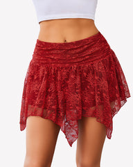 Y2k Layered Asymmetrical Short Skirt