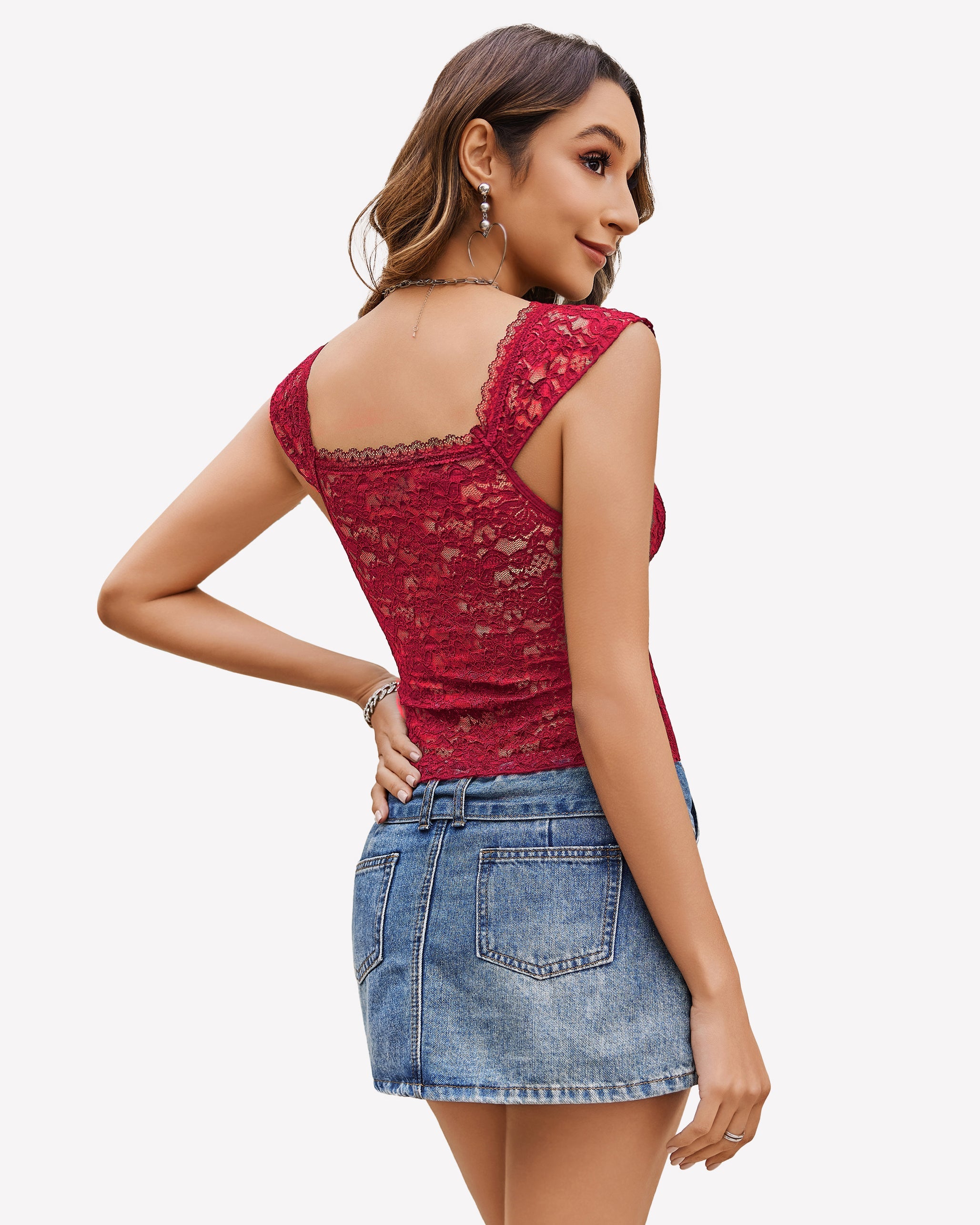 Lace Tops V Neck Crop Y2k Shirt