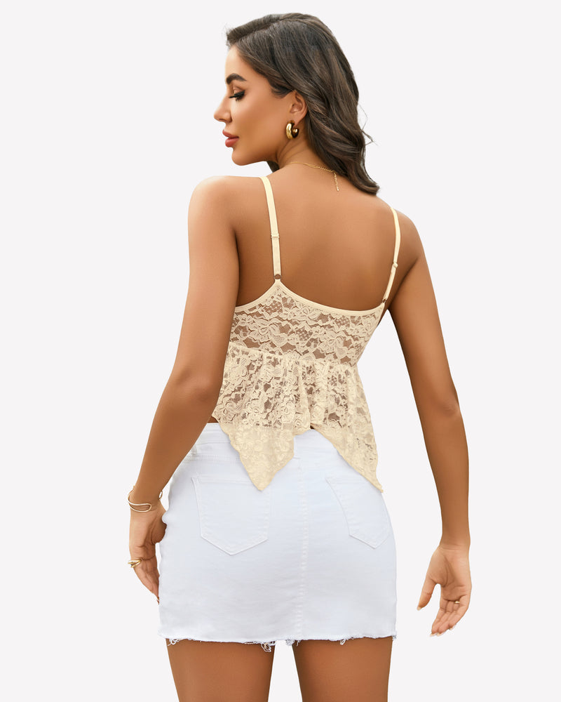 Lace Bralette V Neck Crop Tops