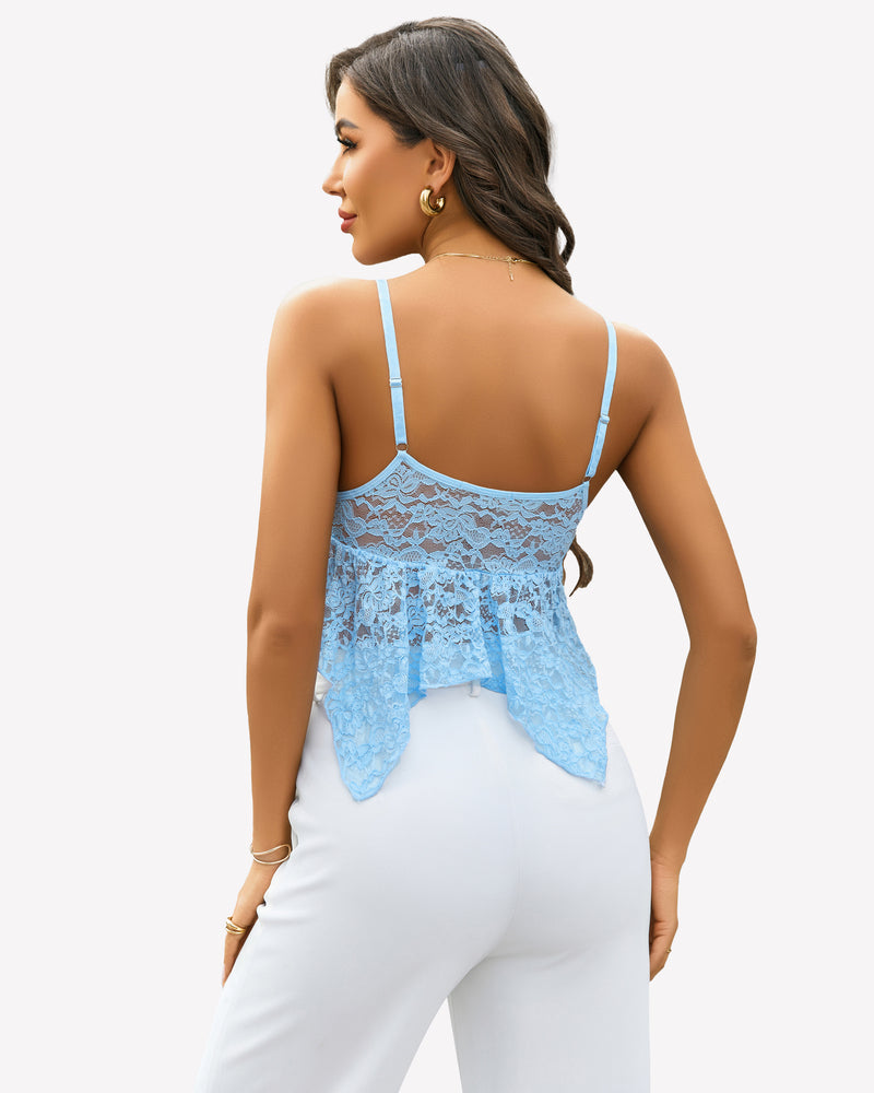 Lace Bralette V Neck Crop Tops