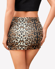 Pencil Bodycon Y2K Leopard Print Mini Skirt
